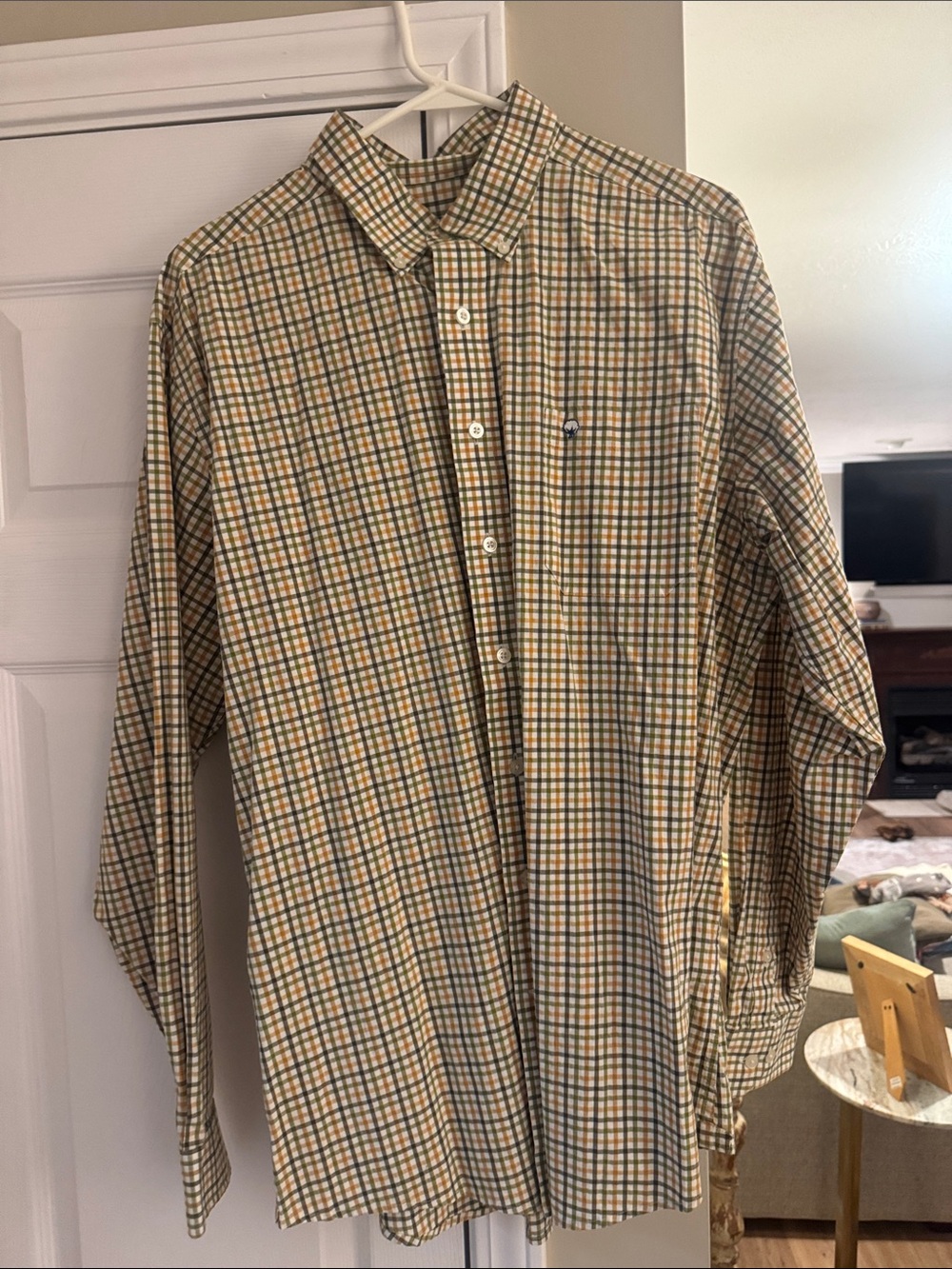The Southern Shirt Company Tan & Blue Plaid Button-Down Shirt